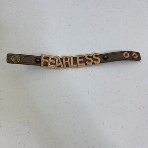 Fearless Bracelet BCBGeneration Rose Gold‎ Brown Cuff Faux Leather Pink